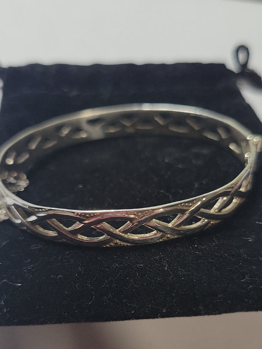 Silver Celtic Knot Bangle Bracelet
